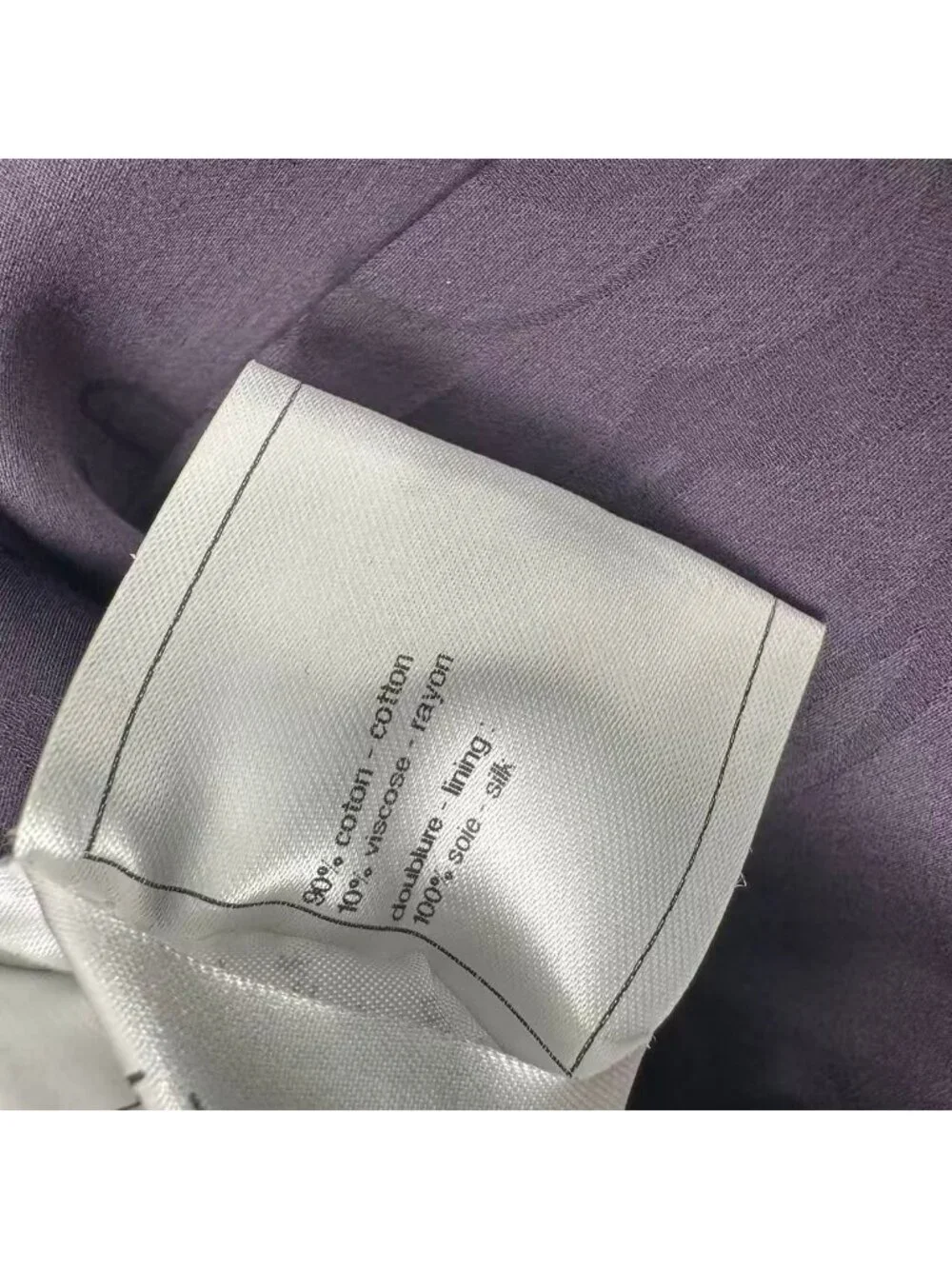 Chanel Jacket Tweed Silk Black Purple